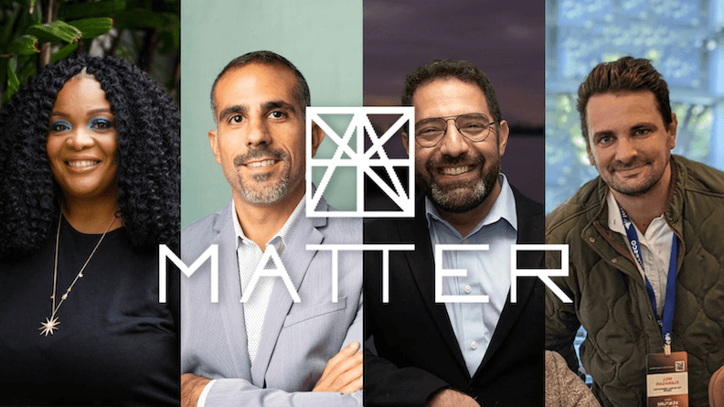 MATTER Partner Insights Podcast panelists in the background with MATTER logo.