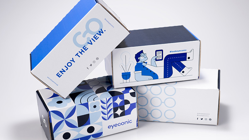 New sustainable shopping boxes created for Visionworks and Eyeconic.