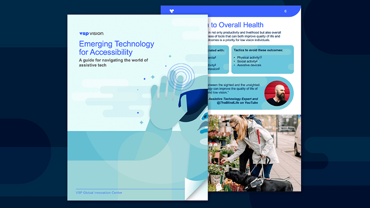 The cover image of the VSP Global Innovation Center's "Emerging Technology for Accessibility" guide. 
